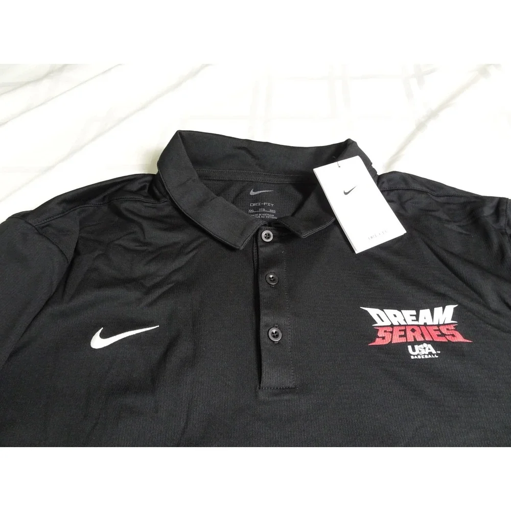Dream Series USA Baseball Polo. Men's 2XL. Black, short sleeve - Picture 1 of 10